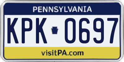 PA license plate KPK0697