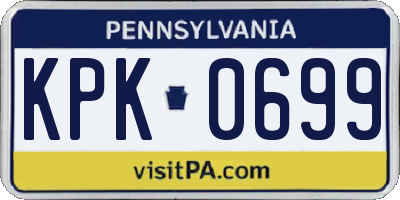 PA license plate KPK0699