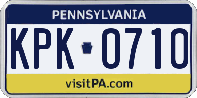 PA license plate KPK0710
