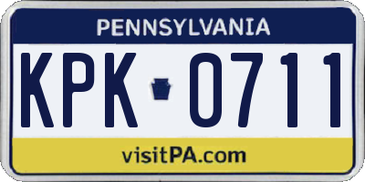 PA license plate KPK0711