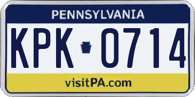 PA license plate KPK0714