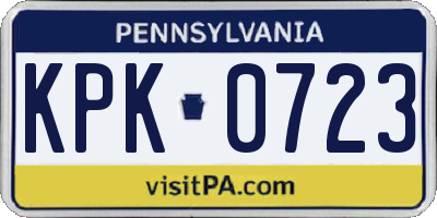PA license plate KPK0723