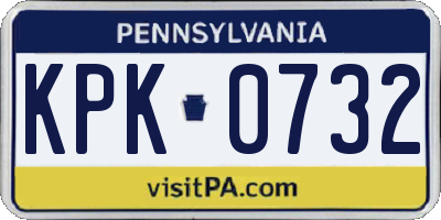 PA license plate KPK0732