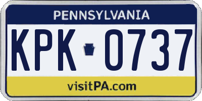PA license plate KPK0737