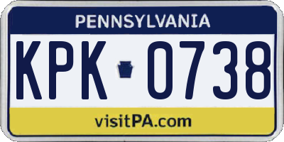PA license plate KPK0738