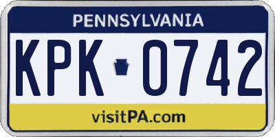 PA license plate KPK0742