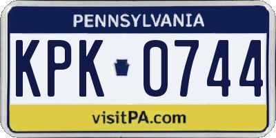 PA license plate KPK0744