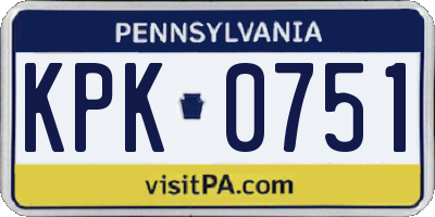 PA license plate KPK0751