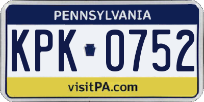 PA license plate KPK0752