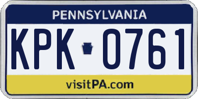PA license plate KPK0761