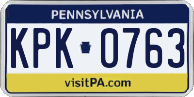 PA license plate KPK0763