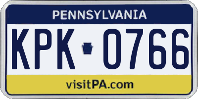 PA license plate KPK0766
