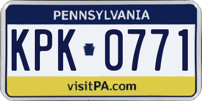 PA license plate KPK0771