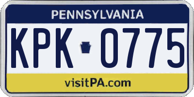 PA license plate KPK0775