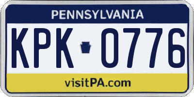 PA license plate KPK0776