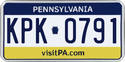 PA license plate KPK0791