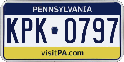 PA license plate KPK0797
