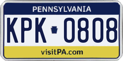 PA license plate KPK0808