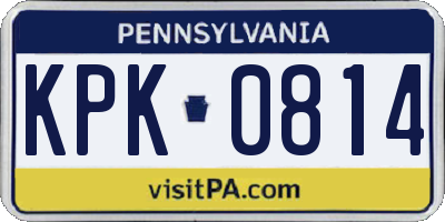PA license plate KPK0814