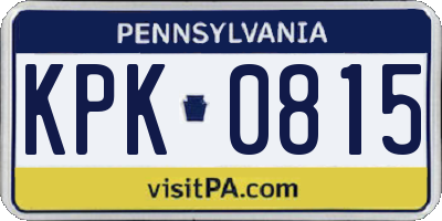 PA license plate KPK0815