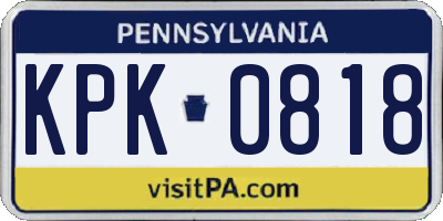 PA license plate KPK0818
