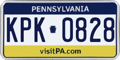 PA license plate KPK0828