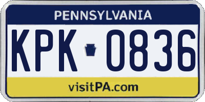PA license plate KPK0836