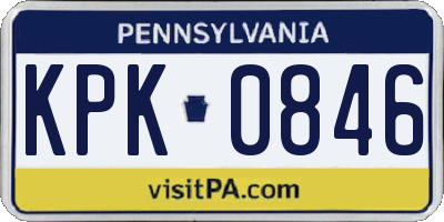 PA license plate KPK0846