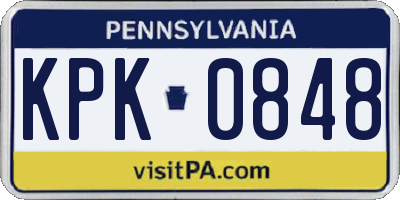 PA license plate KPK0848