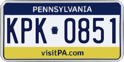 PA license plate KPK0851