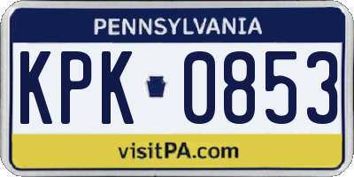 PA license plate KPK0853