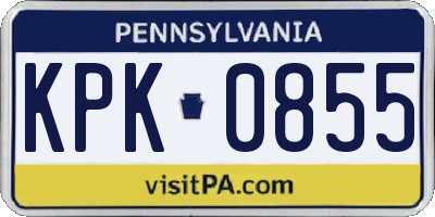 PA license plate KPK0855