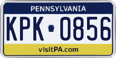 PA license plate KPK0856