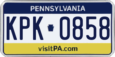 PA license plate KPK0858