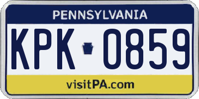 PA license plate KPK0859