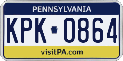 PA license plate KPK0864