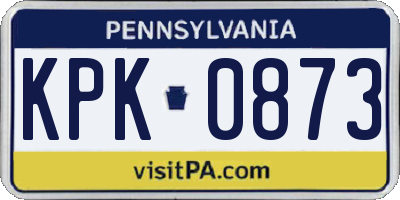 PA license plate KPK0873
