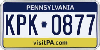 PA license plate KPK0877