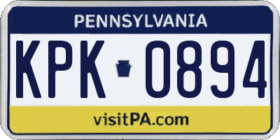 PA license plate KPK0894