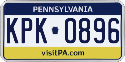 PA license plate KPK0896