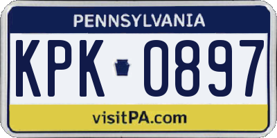 PA license plate KPK0897