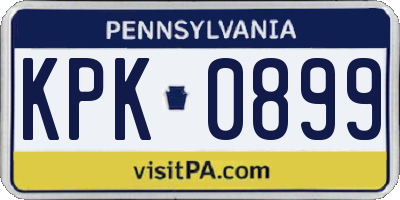 PA license plate KPK0899