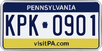PA license plate KPK0901