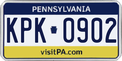 PA license plate KPK0902
