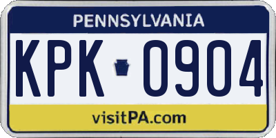 PA license plate KPK0904