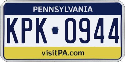 PA license plate KPK0944
