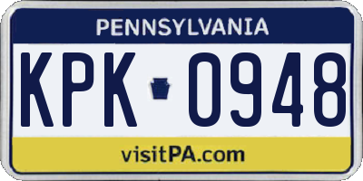 PA license plate KPK0948