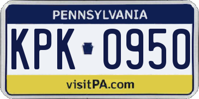 PA license plate KPK0950