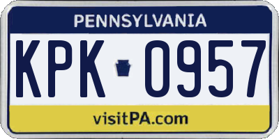 PA license plate KPK0957
