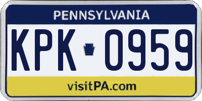 PA license plate KPK0959